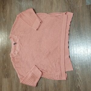 (XL) Amanda Green Crochet Sweater Oversized Relaxed Fit Bohemian Indie Granny